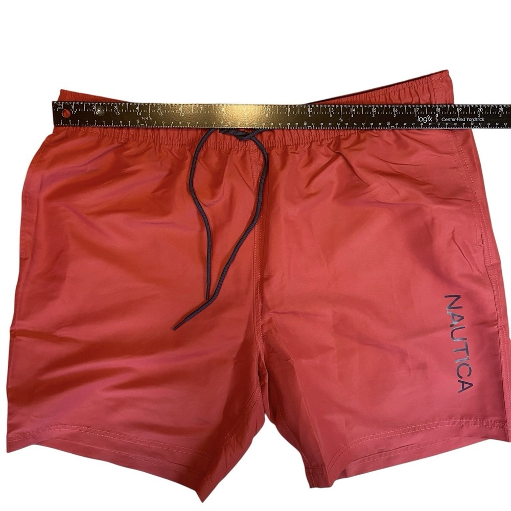 Nautica Swim Trunk Shorts Mens Size XL Red Classic Fit Moisture Wicking 7.5 New‎ - Picture 3 of 8